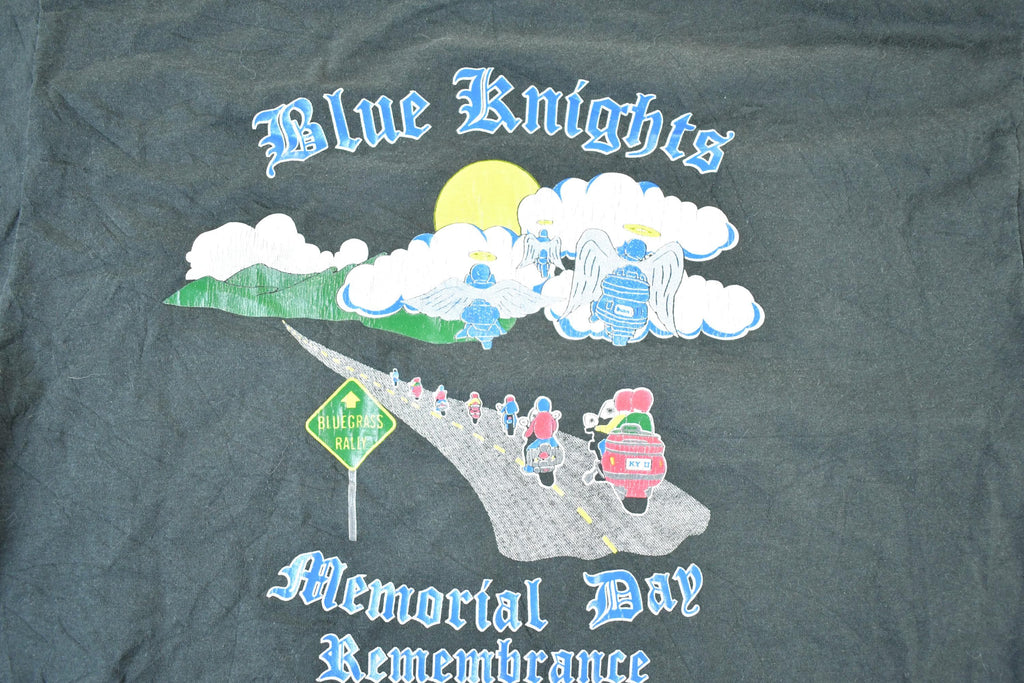Vintage 1990s Blue Knights Memorial Day Remembrance Souvenir T-Shirt Mens L