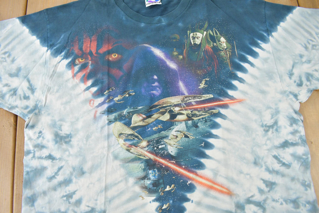 Vintage 1999 Star Wars Episode 1 All Over Print Tie Dye Promo T-Shirt