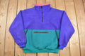 Vintage 1980s Eddie Bauer Quarter Zip Fleece Sweater