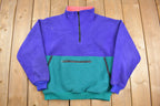 Vintage 1980s Eddie Bauer Quarter Zip Fleece Sweater