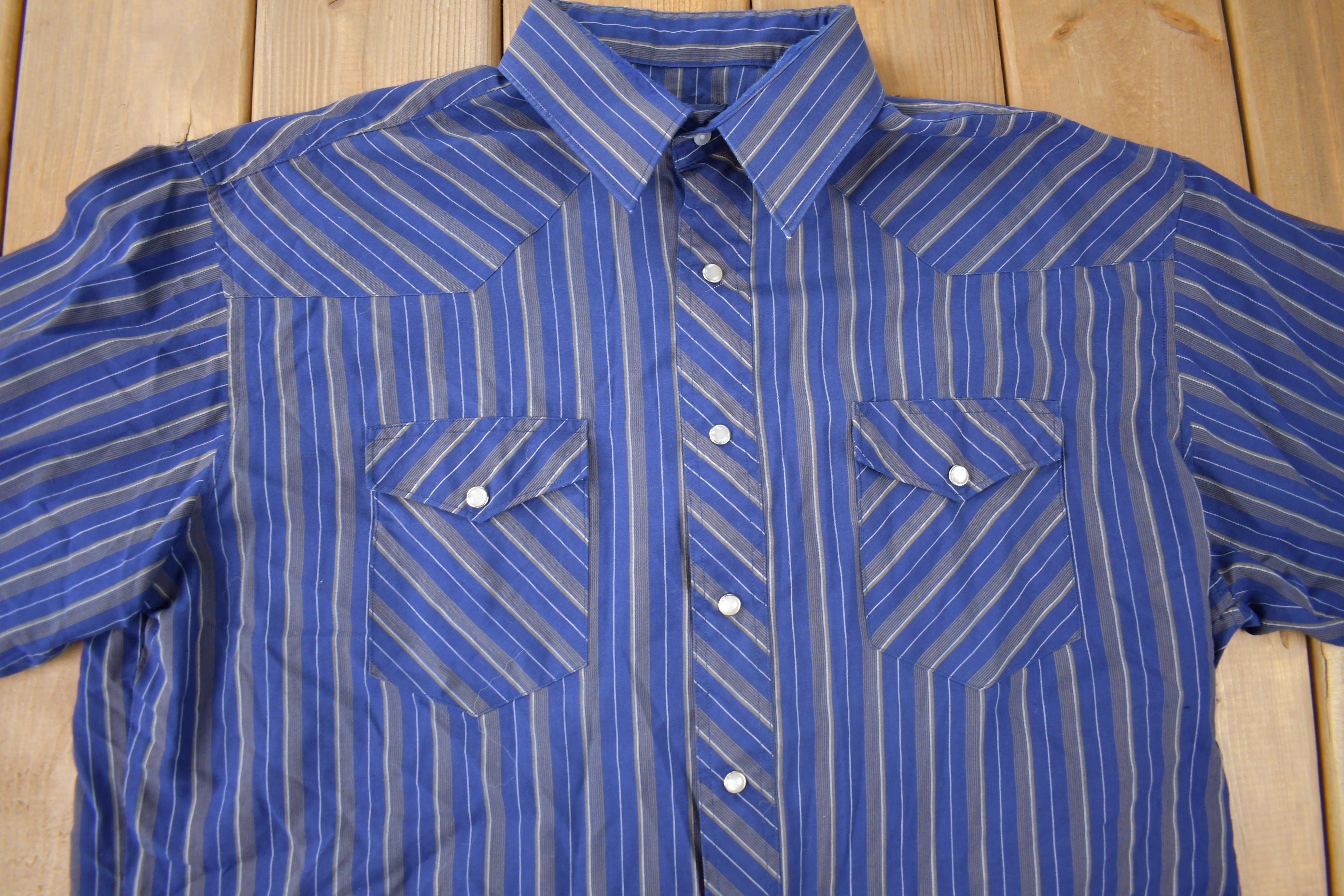 Vintage 1990s Wrangler Western Shirts Striped Button Up Shirt