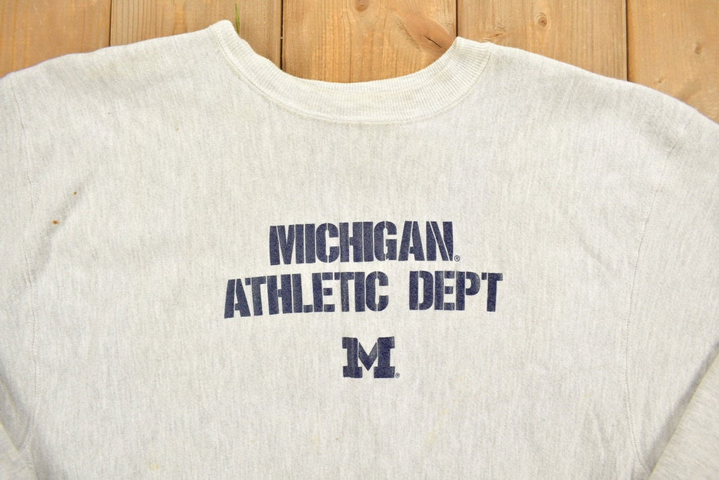 Vintage 1990s Michigan Athletic Dept Reverse Weave Crewneck Sweater