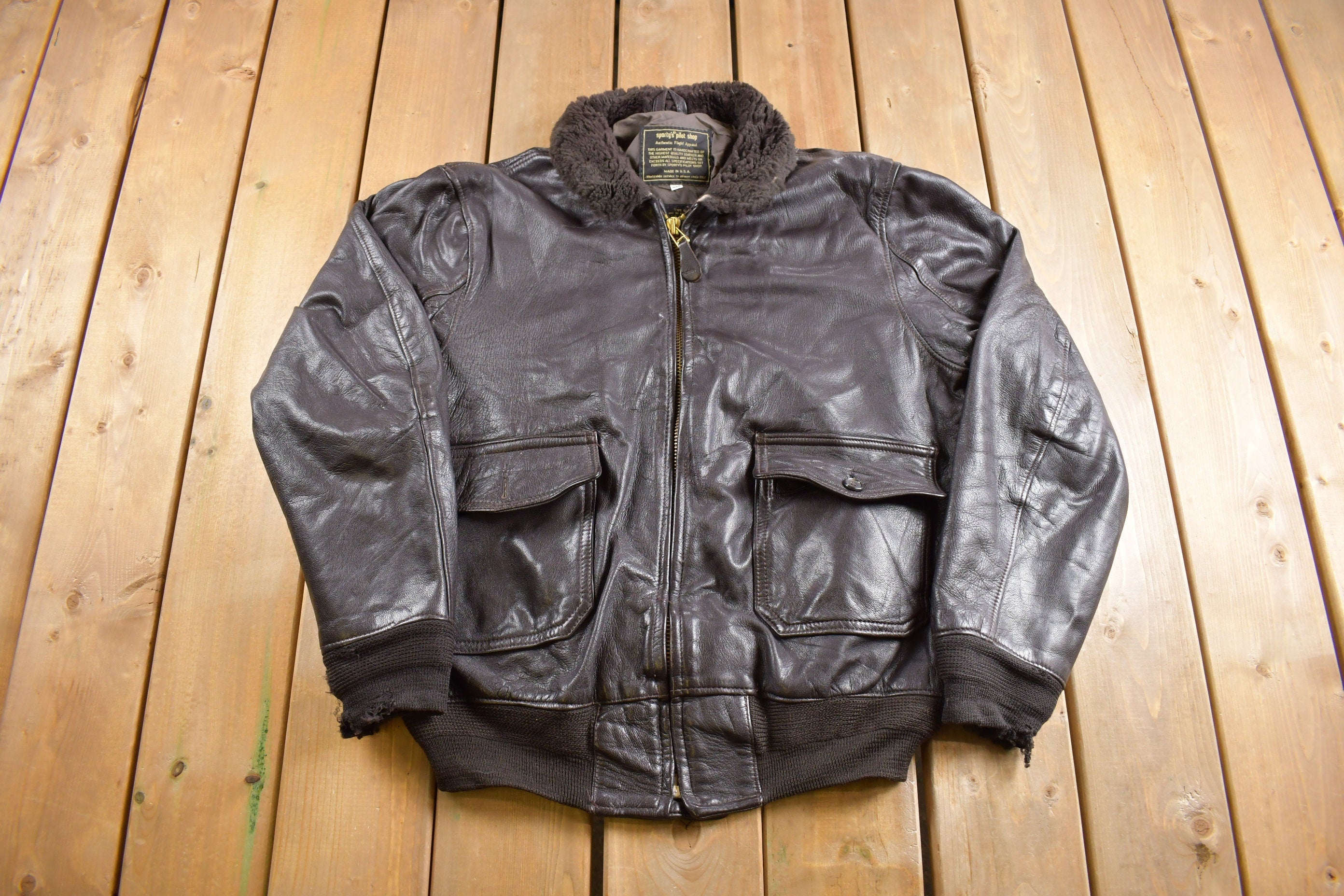 Vintage 1980s Type G-1 Leather Flight Jacket