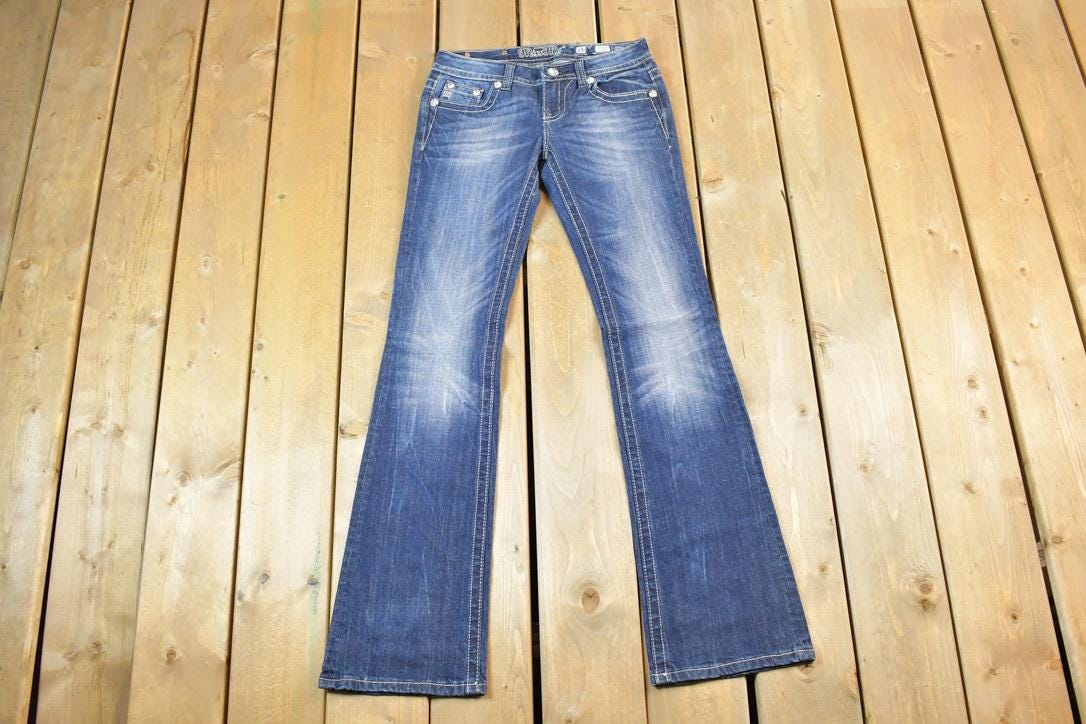 Vintage Y2K Miss Me Bedazzled Low Rise Jeans Size 26x31