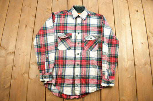 Vintage 1980s Ozark Trail Button Up Plaid Shirt / 1990s Button Up / Vintage Flannel / Plaid Flannel / Casual Shirt / Outdoorsman / Size S /