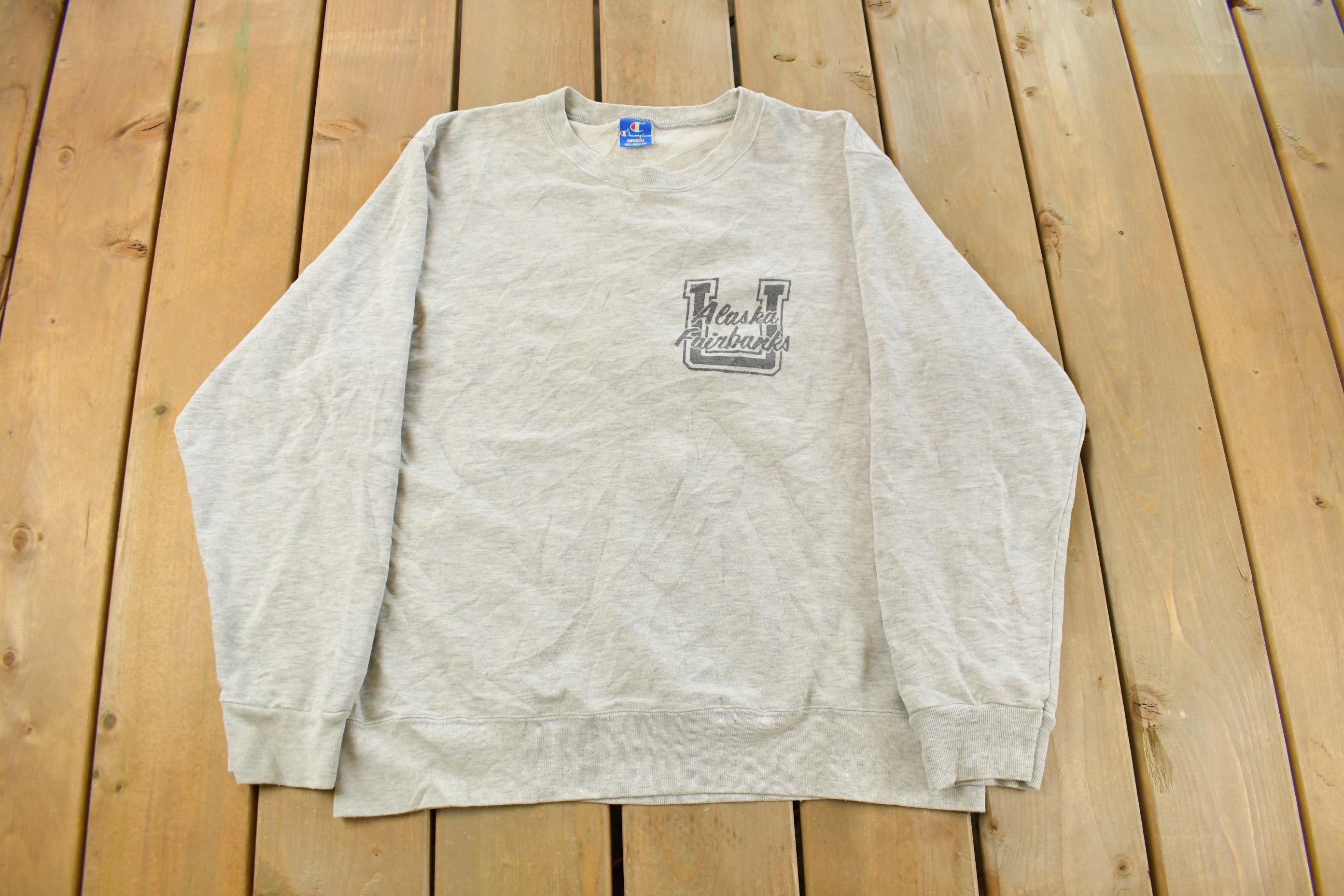Vintage 1990s University of Alaska Fairbanks Collegiate Crewneck Sweatshirt Men's Large