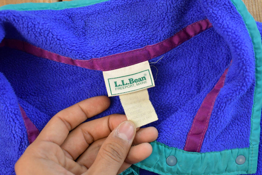Vintage 1990s L.L. Bean T-Snap Fleece Sweater Jacket Women's L / Outdoors / Full Zip / Streetwear / Athleisure / Hiking