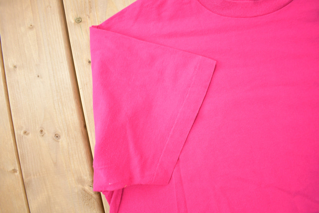 Vintage 1990s Fruit Of The Loom Blank Pink T Shirt
