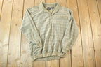 Vintage 1990s Thomson Collared Knit Abstract Pattern Crewneck Sweater  90s Crewneck  Preppy Knits