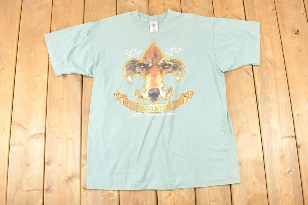 Vintage 1997 Gamehaven Council Summer Camps Souvenir Travel T-Shirt Men's L