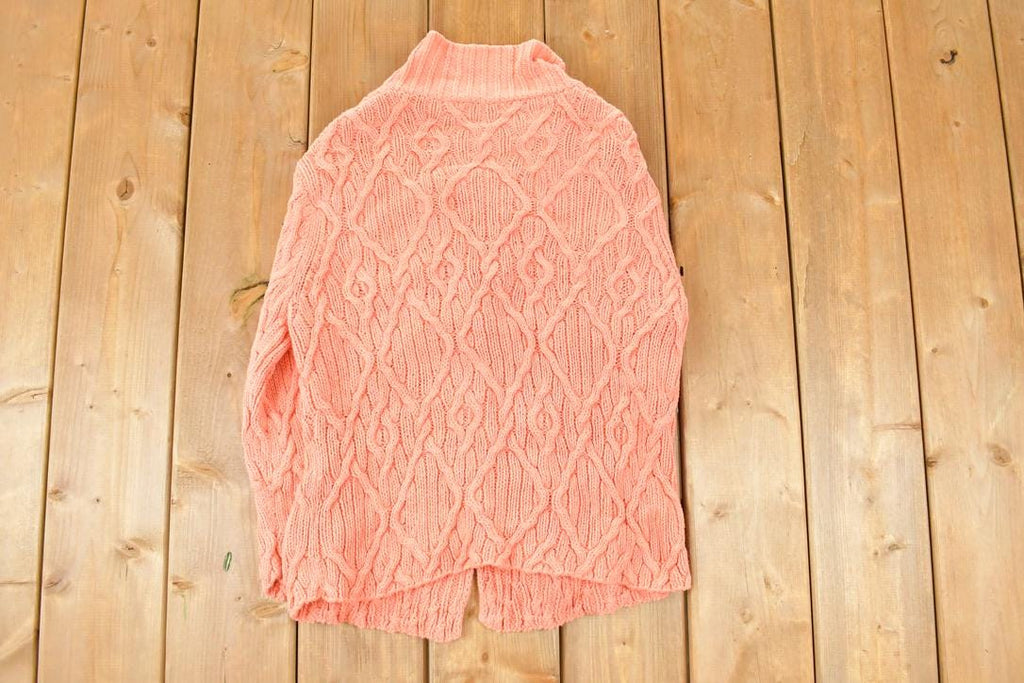Vintage 1990s Doncaster Sport Cable Knit Cardigan Sweater Women's M  Preppy Knit Cardigan  Fancy Knit Vintage Cardigan