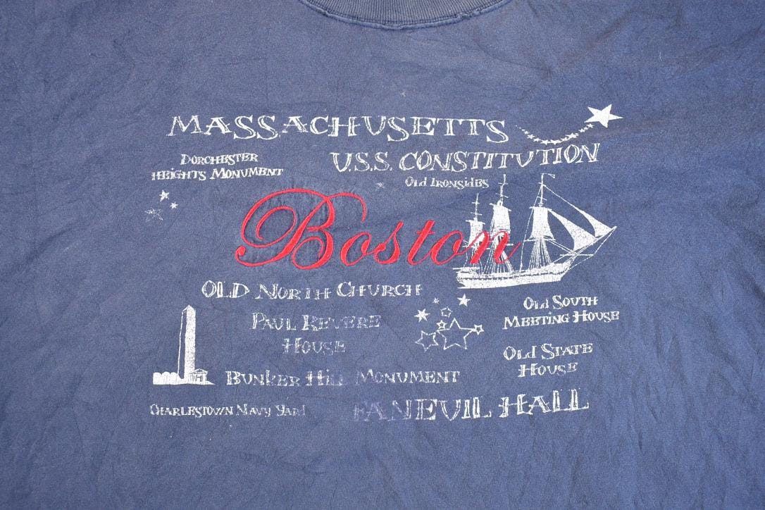 Vintage 1990s Boston Massachusetts Souvenir T-Shirt