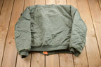 Vintage 1990s Bomber Jacket Reversible Green