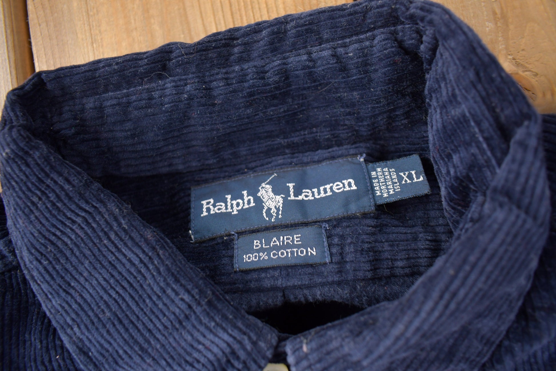 Vintage 1990s Polo By Ralph Lauren Embroidered Ski Bear Corduroy Button Up Shirt