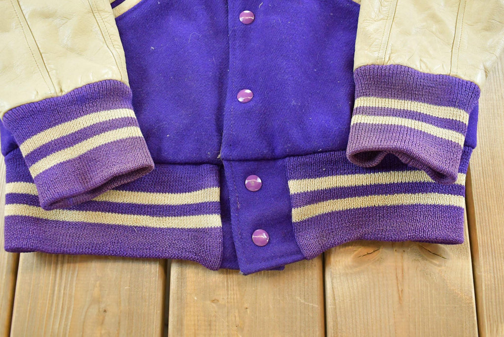 Vintage 1960s King-O Shea Wisconsin Purple Leather Wool Collegiate Varsity Jacket Men's S