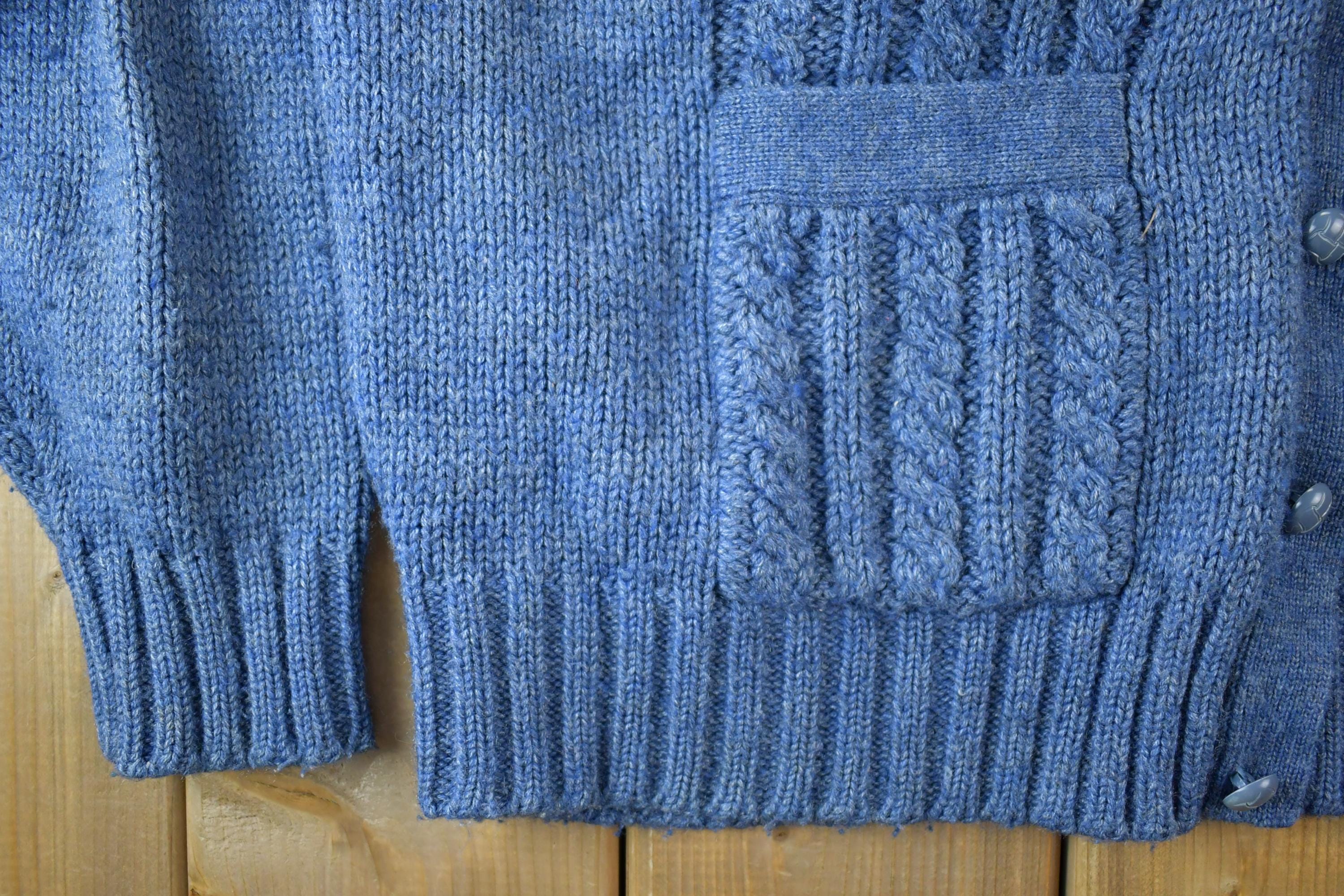 Vintage 1990s Mt Pleasant Knit Cardigan Cable Knit Sweater