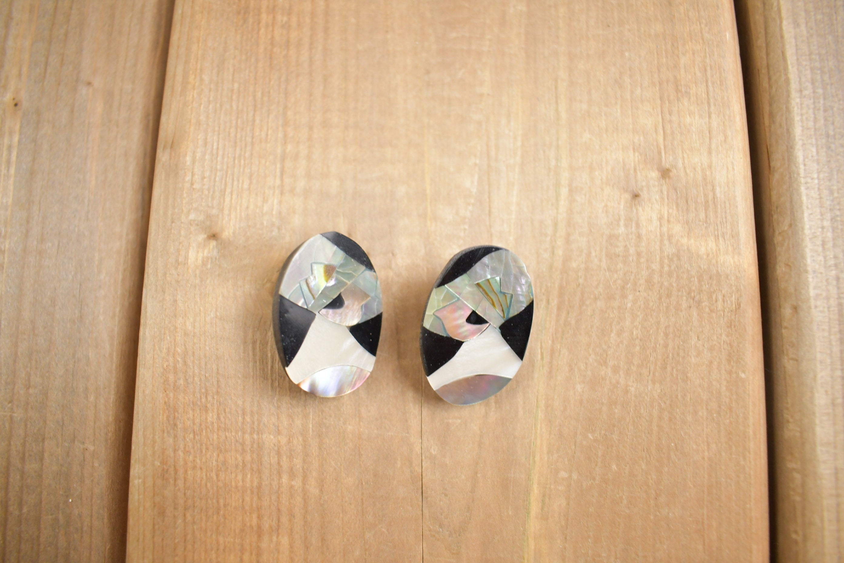 Vintage 1980s Crystal Theme Abstract Earrings