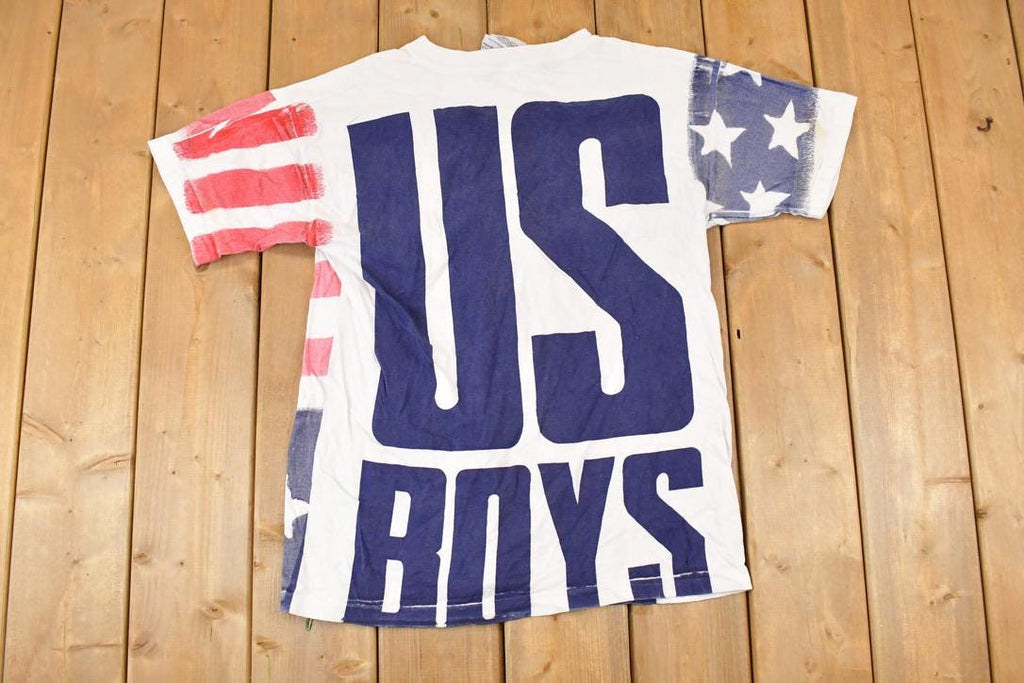 Vintage 1991 US Boys Non Stop Wear Souvenir Screen Printed T-Shirt Men's M