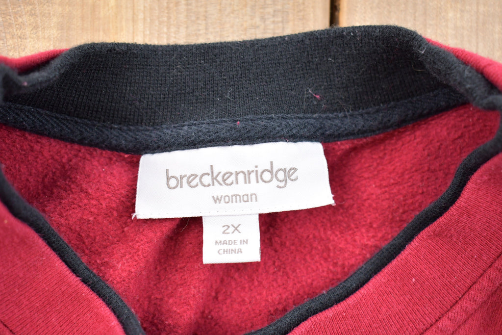 Vintage 1990s Breckenridge Butterfly Graphic Double Collar Crewneck Sweatshirt