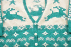Vintage 1980s Deer Graphic Knitted Cardigan Sweater