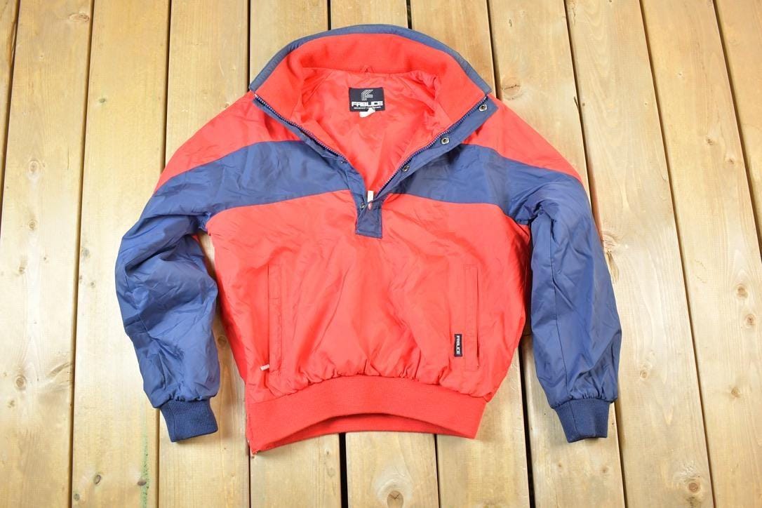 Vintage 1990s Fablice Sunstate Quarter Zip Hooded Windbreaker Sportsman Jacket