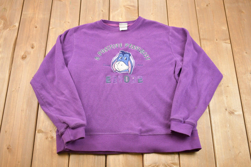 Vintage 1990s Disney Eeyore Crewneck  Vintage Sweatshirt  American Sportswear  Vintage Cartoons  Embroidered Logo  90s Disney