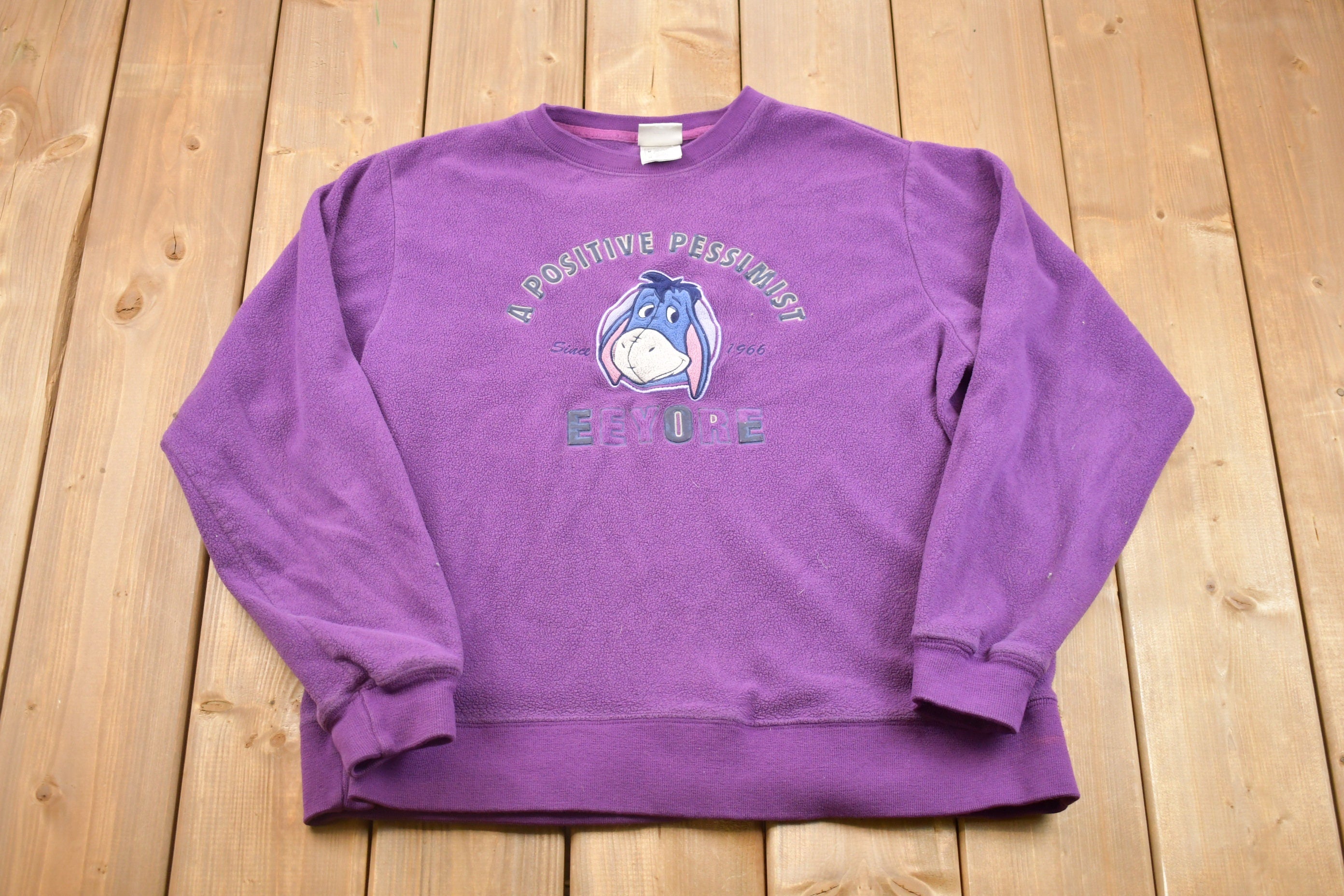 Vintage 1990s Disney Eeyore Crewneck  Vintage Sweatshirt  American Sportswear  Vintage Cartoons  Embroidered Logo  90s Disney