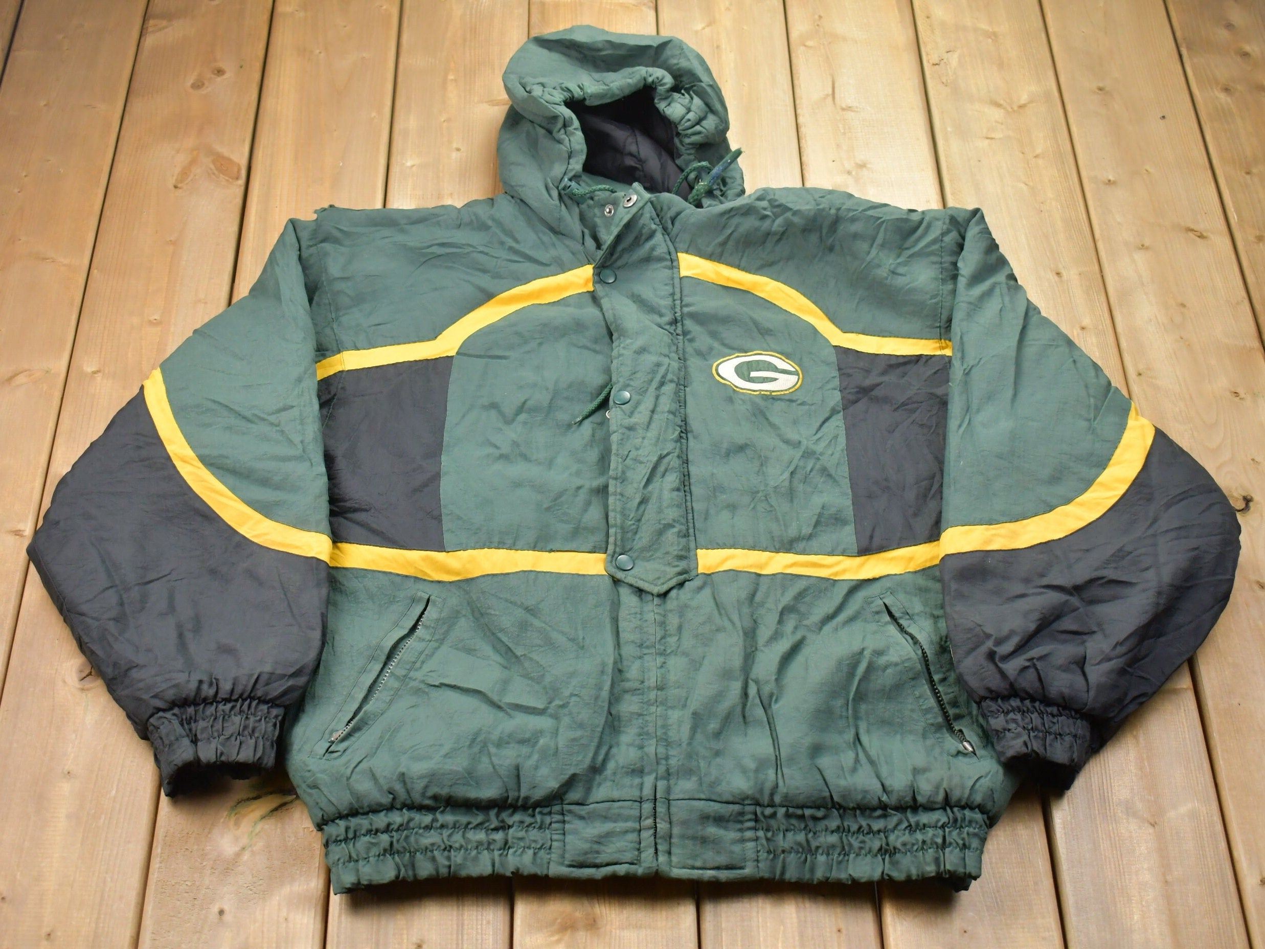 Vintage 1990s Green Bay Packers NFL Logo7 Game Day Puffer Jacket