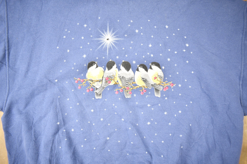 Vintage 1990s Cute Bird Graphic Double Collared Crewneck