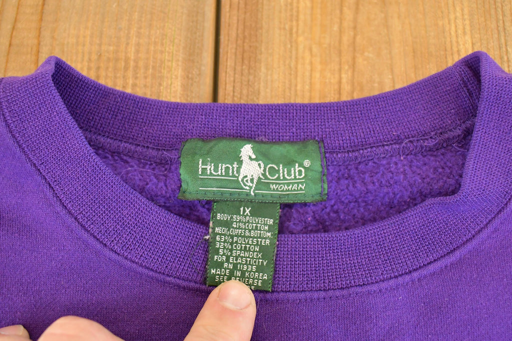 Vintage 1990s Hunt Club Streetwear Blank Crewneck Sweatshirt Women's L  90s Sun Faded Streetwear