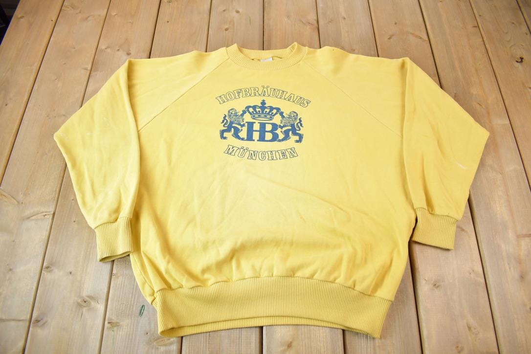Vintage 1980s HOFBRAUHAUS Munich Germany Beer Sweatshirt