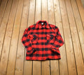 Vintage 1980s Buffalo Plaid Wool Button Up Shirt