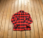 Vintage 1980s Buffalo Plaid Wool Button Up Shirt