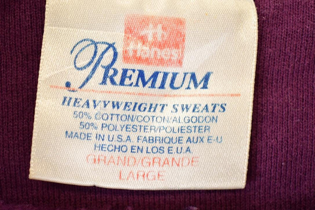 Vintage 1990s Hanes Premium Heavyweight Sweats Purple Blank Crewneck Sweatshirt Mens L