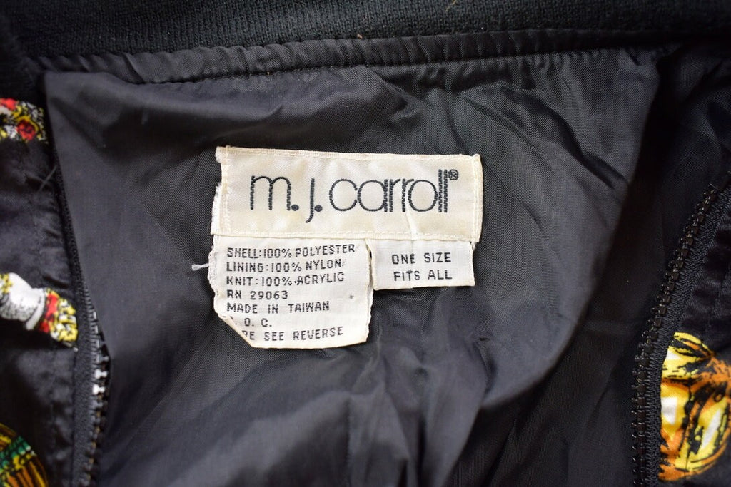 Vintage 1990s M.J. Carroll All Over Pattern Satin Bomber Jacket
