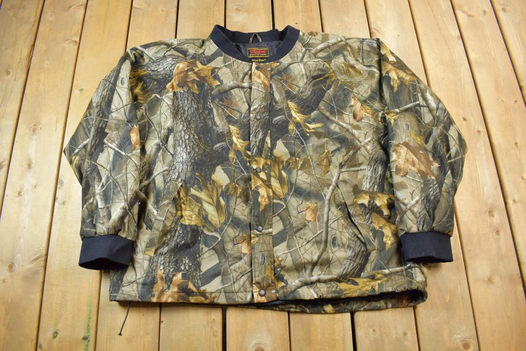 Vintage 1990s Stearns Real Tree Camo Bomber Jacket