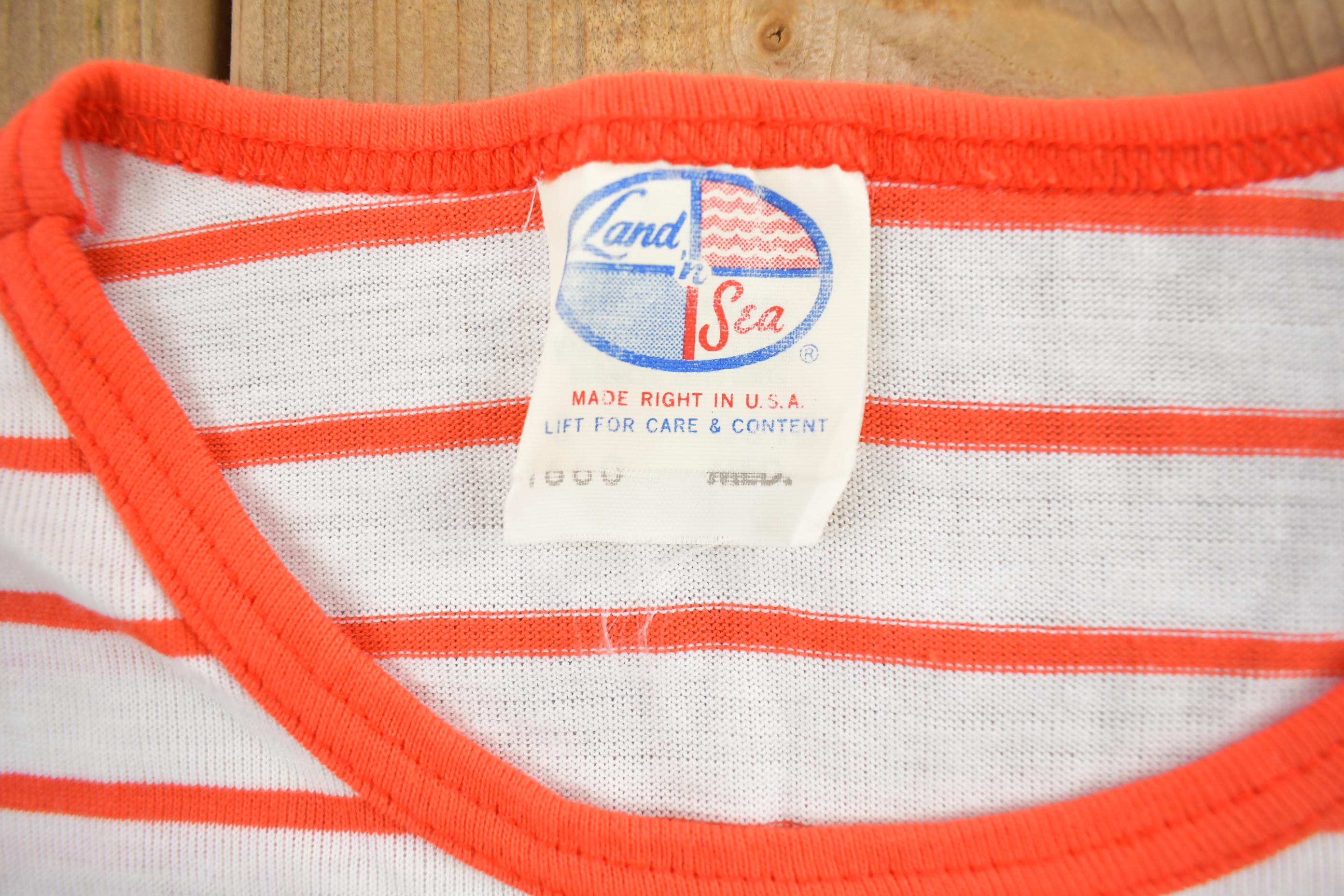 Vintage 1990s Striped Crewneck T-shirt Made in USA