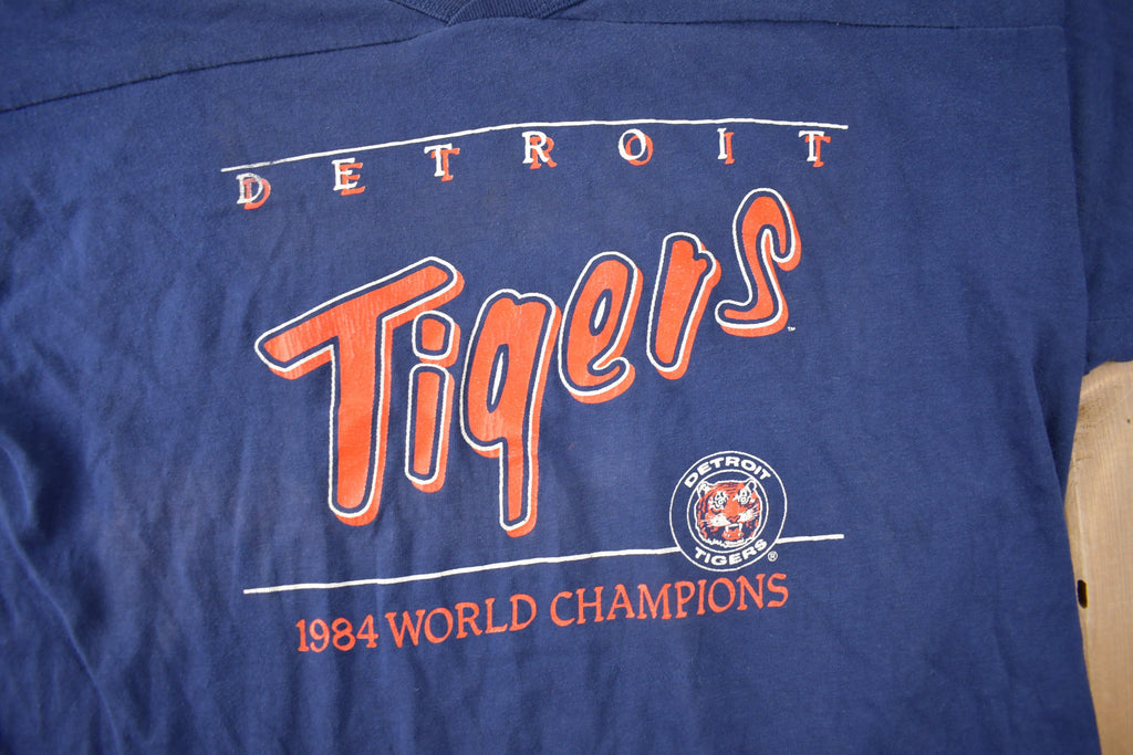 Vintage 1984 Detroit Tigers MLB Baseball World Champions Graphic T-Shirt Made In USA