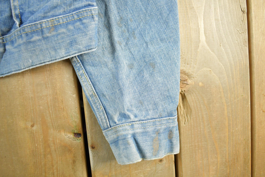Vintage 1970s Lee Sanforzied Denim Jean Trucker Jacket Men's Small