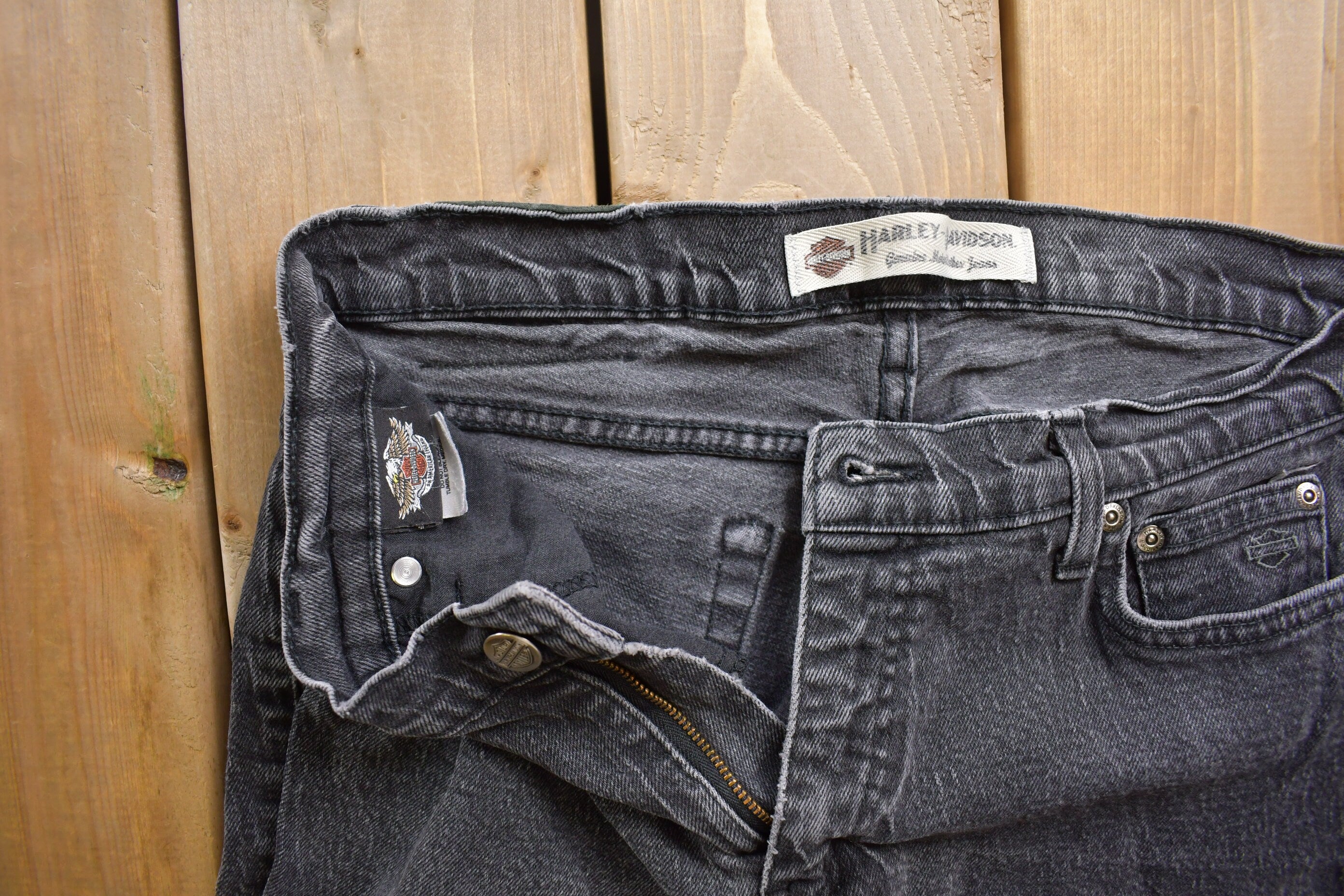 Vintage 1990's Harley Davidson Black Stonewash Jeans 30 x 27