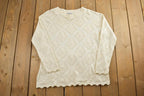 Vintage 1990s Via Moda Cable Knit Crewneck Sweater