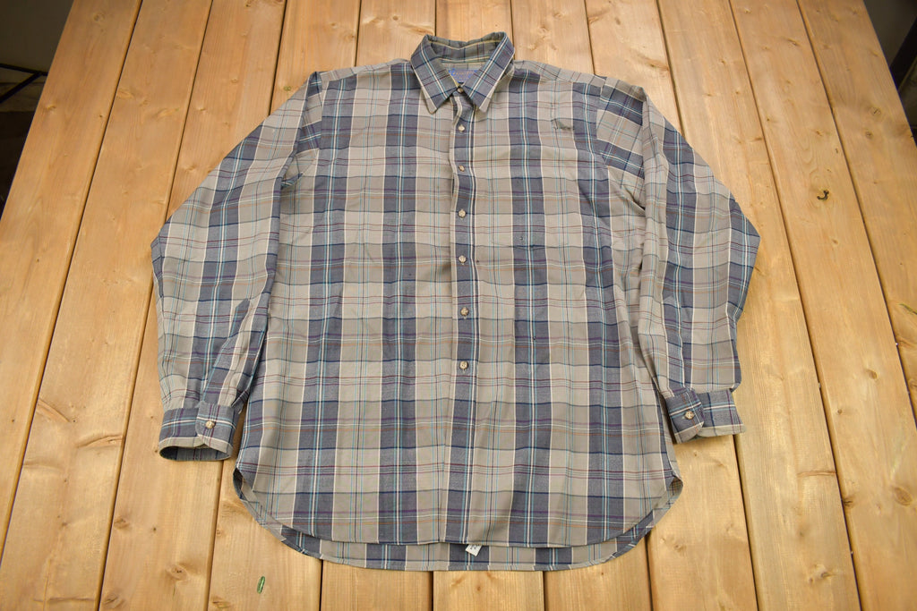Vintage 1970s Pendleton Plaid Button Up Shirt