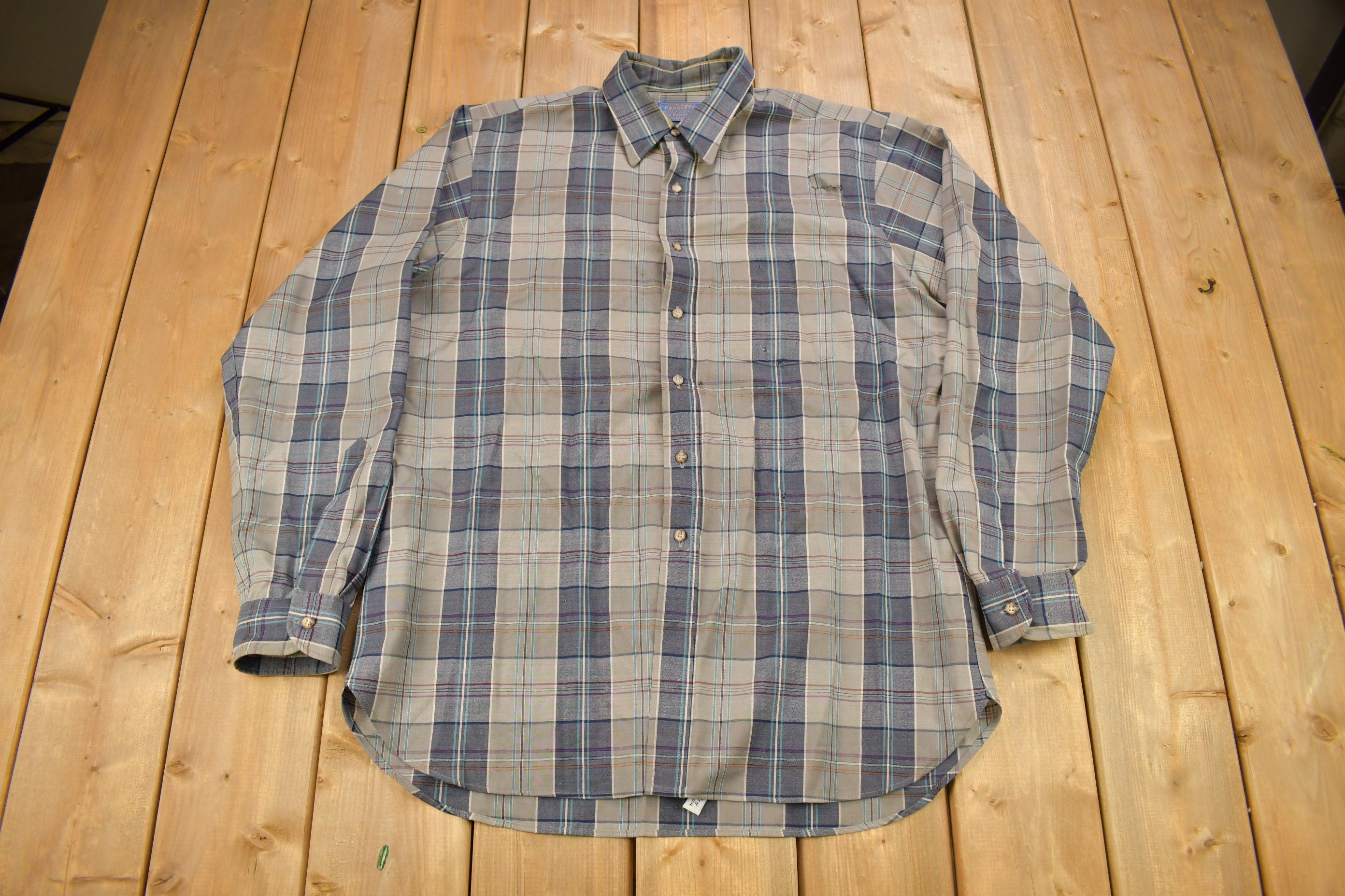 Vintage 1970s Pendleton Plaid Button Up Shirt