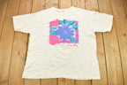 Vintage 1990s Santa Cruz Flower Theme Souvenir T Shirt