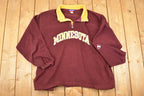 Vintage 1990s Champion Minnesota Quarter Zip Fleece Collegiate Sweater Men's XL