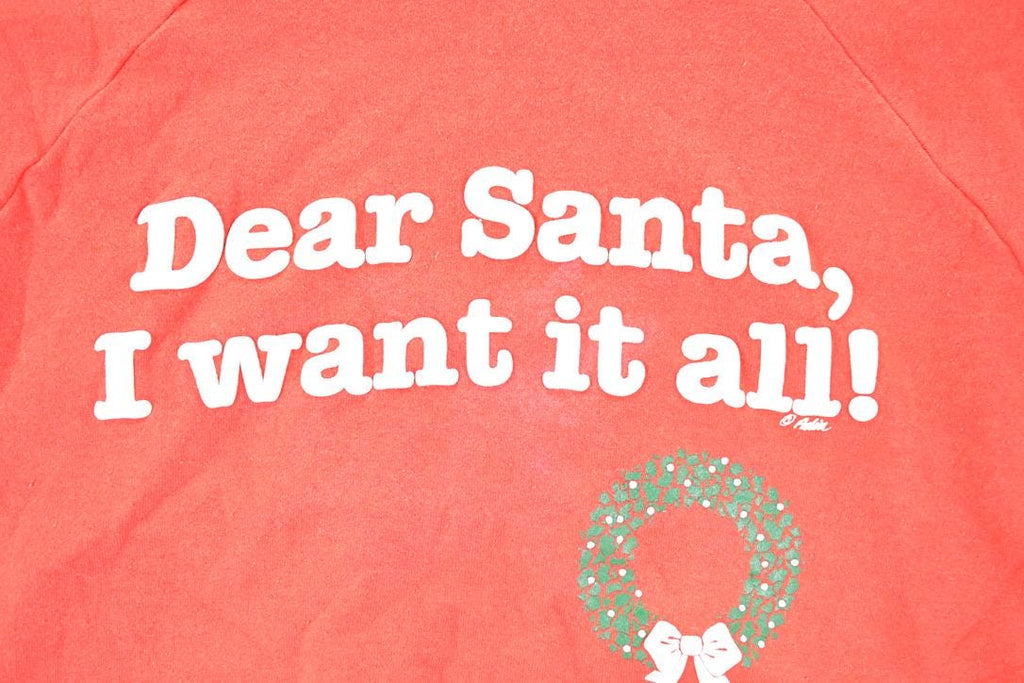 Vintage 1990s Dear Santa I Want It All Christmas Crewneck Sweatshirt Men's L