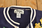 Vintage 1990s Alfred Dunner Floral Knit Cardigan Sweater Women's S