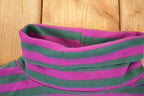 Vintage 1990s Trend Basics Striped Turtleneck Sweatshirt Mens L