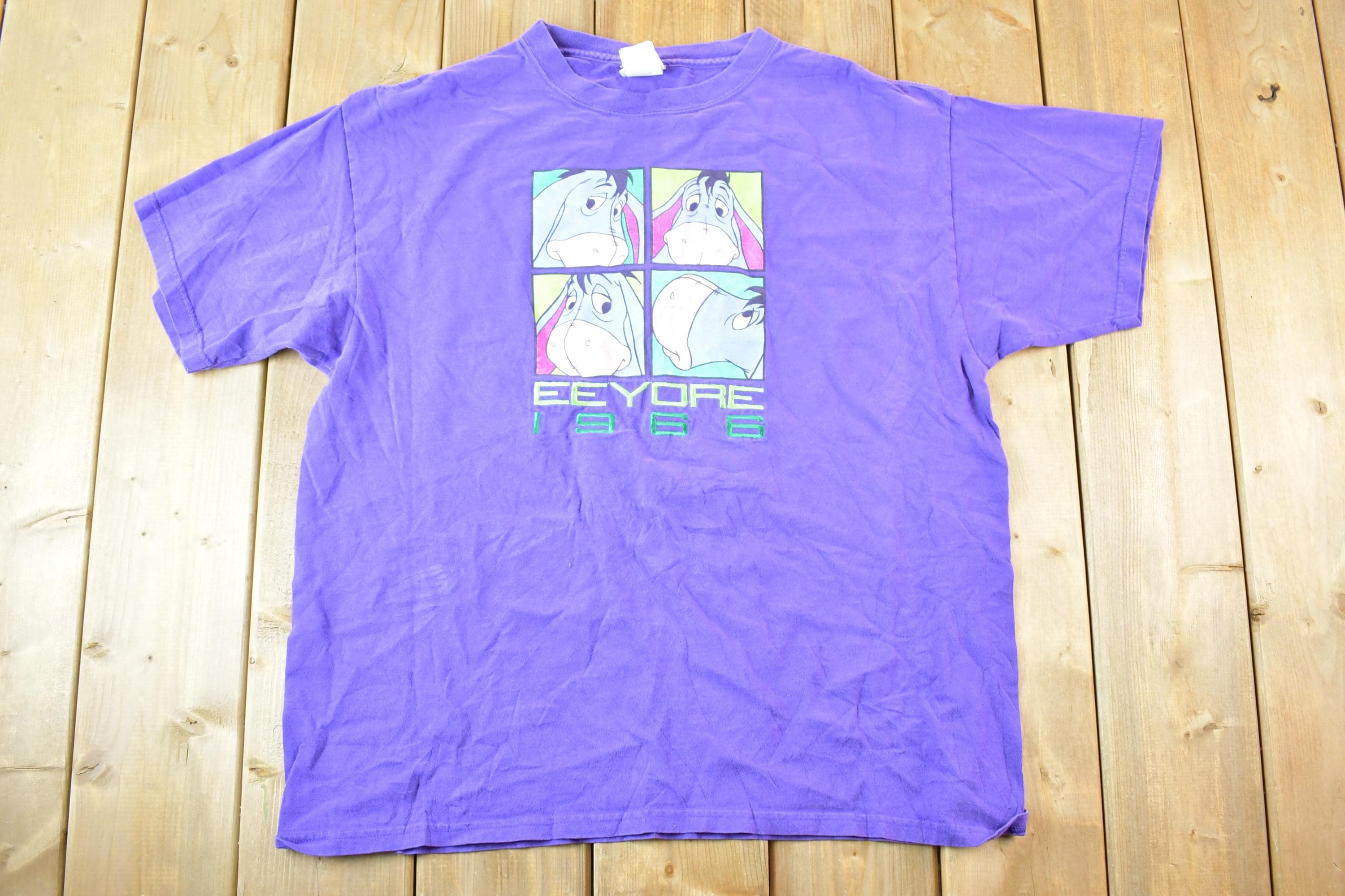 Vintage 1990s EEyore Disney Embroidered Cartoon Promo T-Shirt Mens L  90s Graphic Tee  Vintage Mickey Mouse  Made In USA  90s Disney Tee