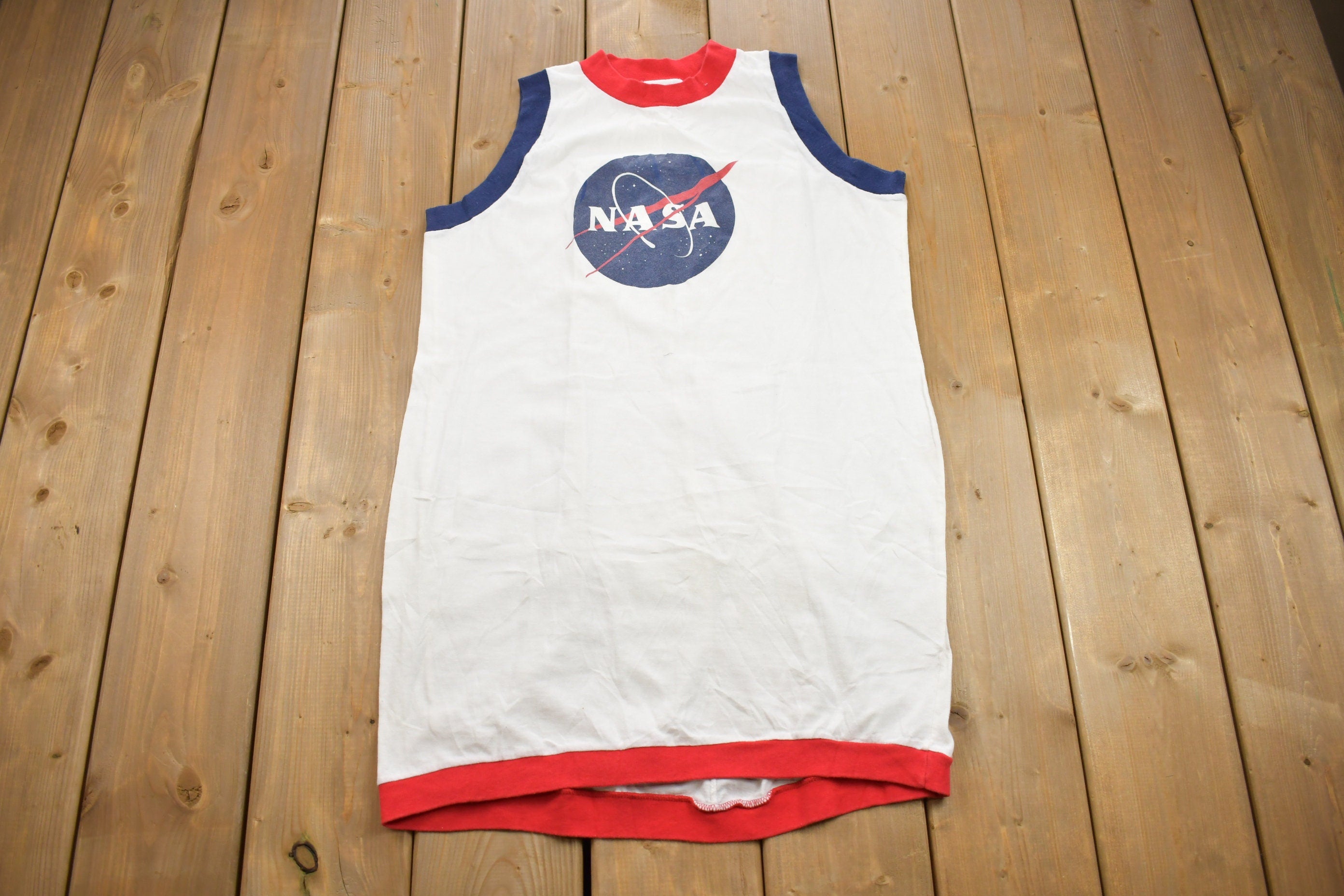 Vintage 1990s Nasa Space Exploration Long Tank Top Shirt